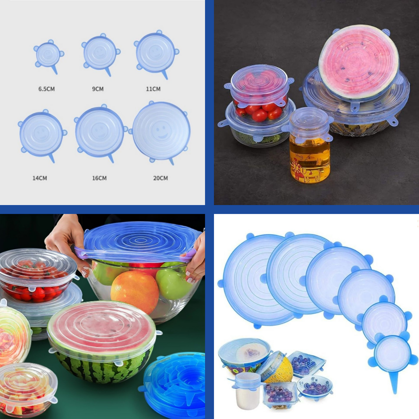 6 Tapas De Silicon Reutilizables