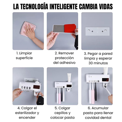 BrushGuard UV Soporte de Cepillos y Esterilizador